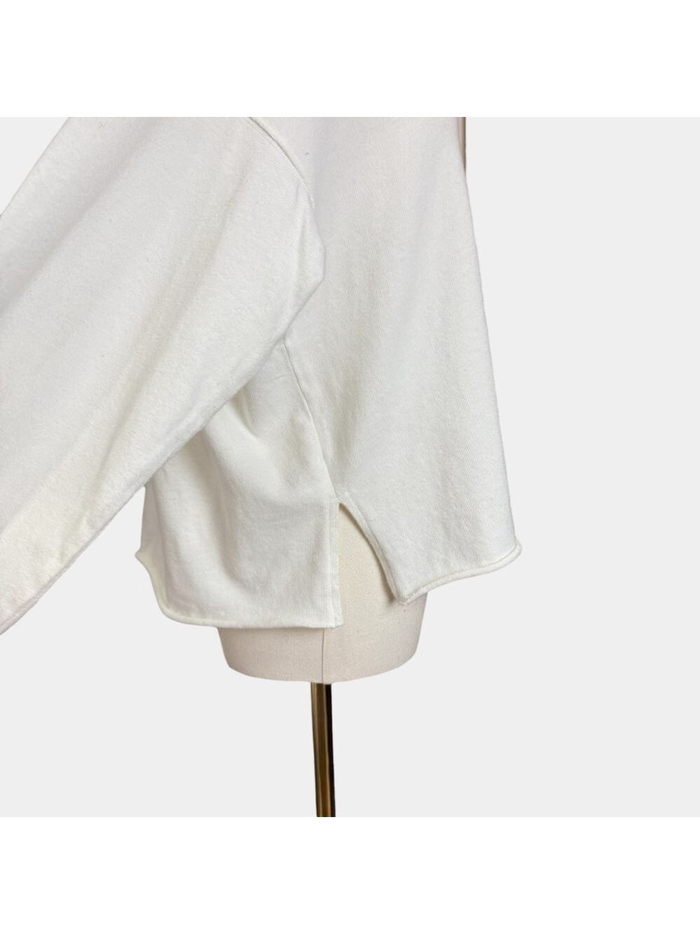 Aerie Collared Sweatshirt White Longsleeves, Casual Top, Sz XS - Picture 4 of 16